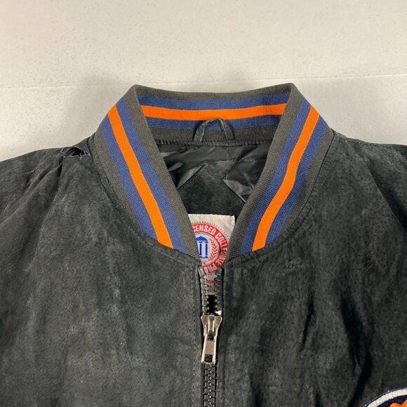 Essex Illinois Fighting Illini Leather Suede Jacket Extra Large Black Full Zip - Picture 7 of 15